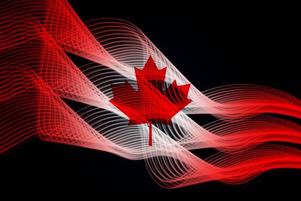 istock Canada's national flag of neon glowing intersecting lines 1091215428