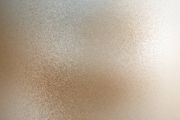 istock Texture of reflection on rough light brown metallic wall, abstract background 1091229378