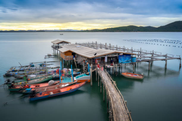 istock A fishing village with evening light. 1091239038