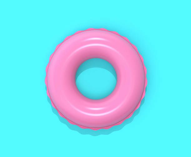 istock Inflatable swimming ring on blue background 1091239120