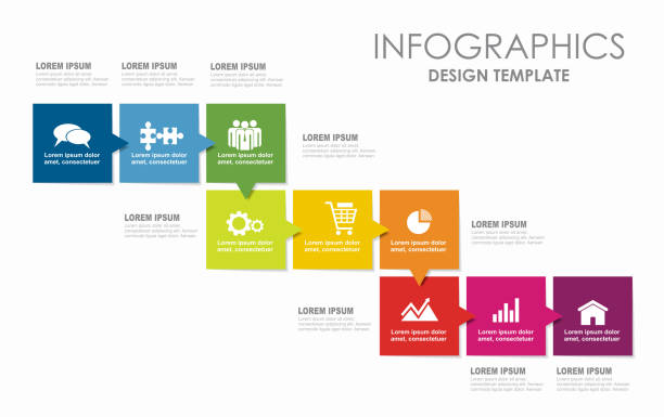 illustrations, cliparts, dessins animés et icônes de modèle de conception infographique avec place pour vos données. illustration vectorielle. - 9