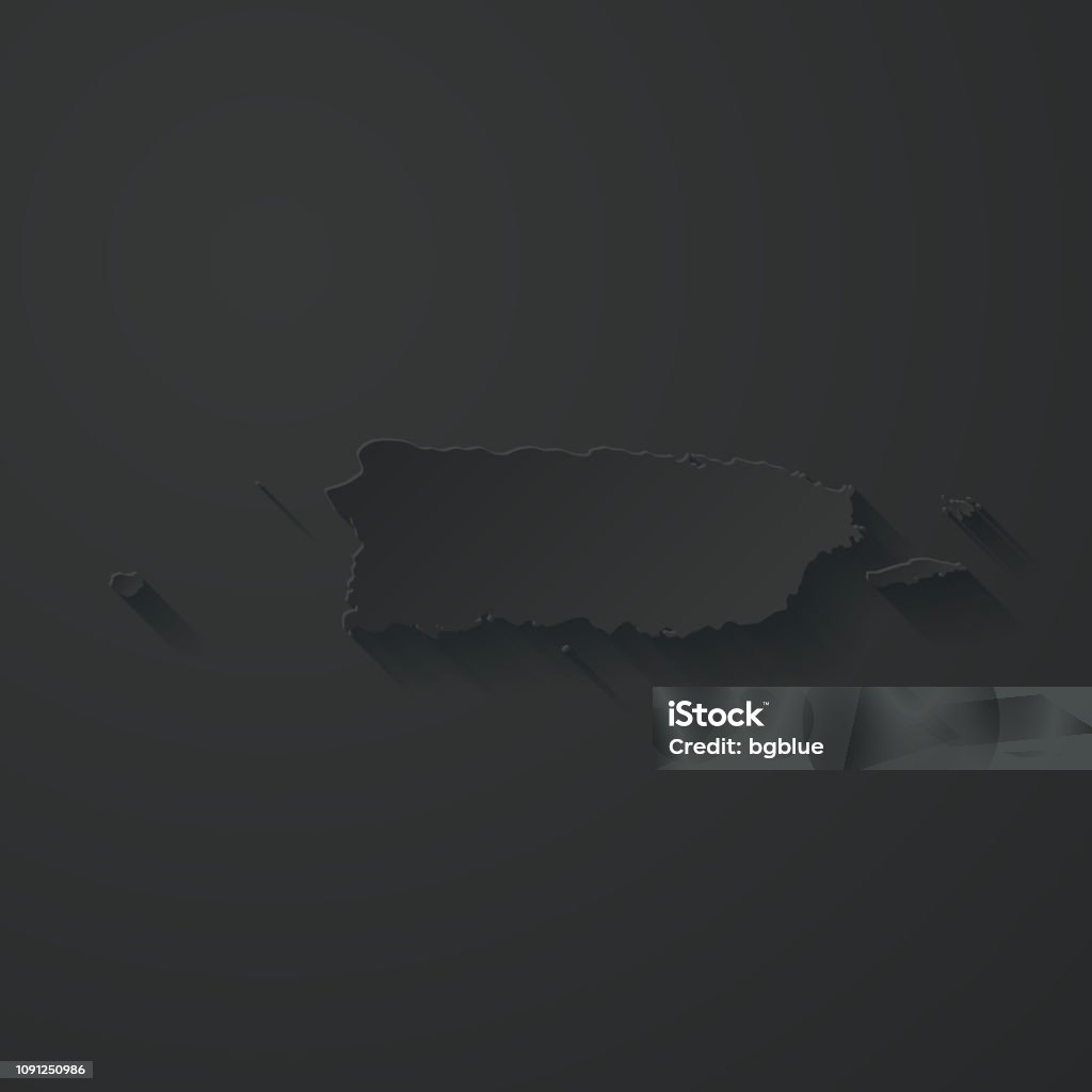 Puerto Rico map with paper cut effect on black background Map of Puerto Rico with a realistic paper cut effect isolated on a blank black  background. Vector Illustration (EPS10, well layered and grouped). Easy to edit, manipulate, resize or colorize. Please do not hesitate to contact me if you have any questions, or need to customise the illustration. https://www.istockphoto.com/portfolio/bgblue Abstract stock vector