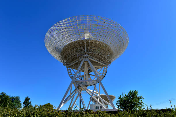 istock Array of satellite dishes or radio antennas against sky. Space o 1091251016