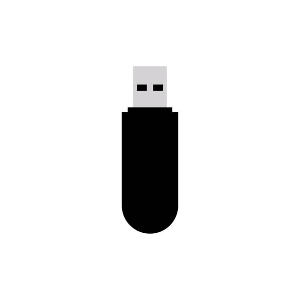 ilustrações, clipart, desenhos animados e ícones de ícone da unidade usb, conceito de logotipo símbolo unidade flash. ilustração vetorial - vetor - usb flash drive illustrations