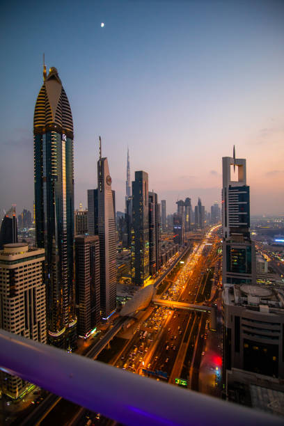 istock Dubai, UAE - October, 2018. Dubai skyline and downtown skyscrapers on sunset. Modern architecture with highrise buildings on world famous metropolis in UAE 1091269466