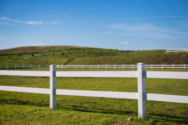 istock White wood paddock for horseback riding on the ranch 1091270428