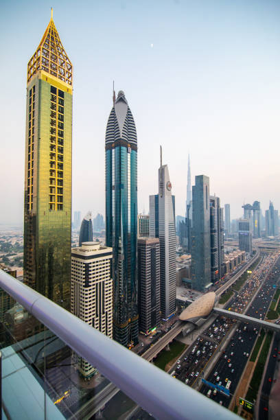 istock Dubai, UAE - October, 2018. Dubai skyline and downtown skyscrapers on sunset. Modern architecture with highrise buildings on world famous metropolis in UAE 1091275108