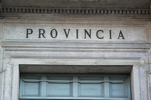 Mármol italiano escrito texto Provincia, provincia de photo