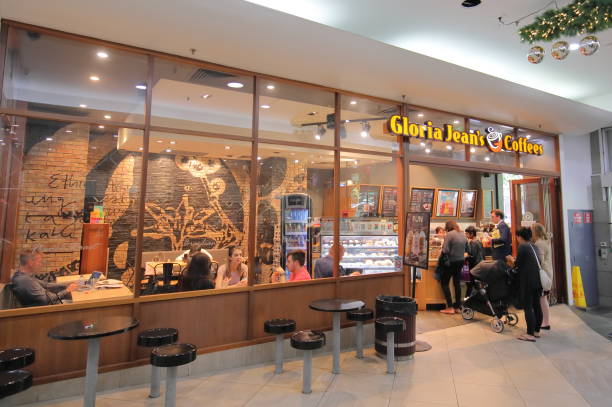 Melbourne Australia - November 30, 2018: Unidentified people visit Gloria Jeans coffee in Melbourne Australia