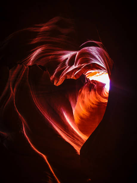 heart shaped stone at upper antelope canyon, arizona, usa - upper antelope canyon imagens e fotografias de stock