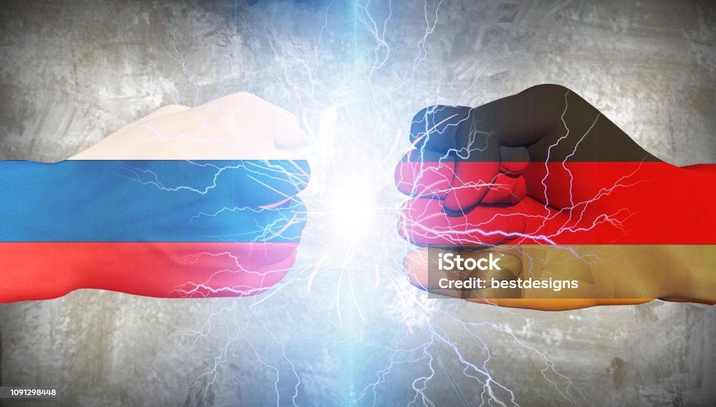 Germany vs Russia Germany Stock Photo
