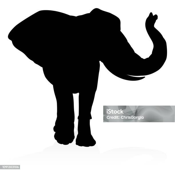 Elephant Animal Silhouette Stock Illustration - Download Image Now - Africa, Animal, Animal Themes