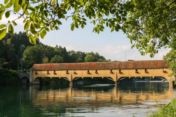 istock Ancient traditional Covered Wood Bridge on the Rhine 1091308516