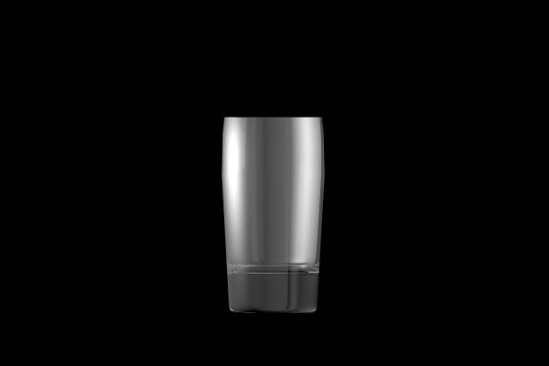 istock 3D illustration of alcohol free drinks ordinary glass isolated on black side view - drinking glass render 1091313042
