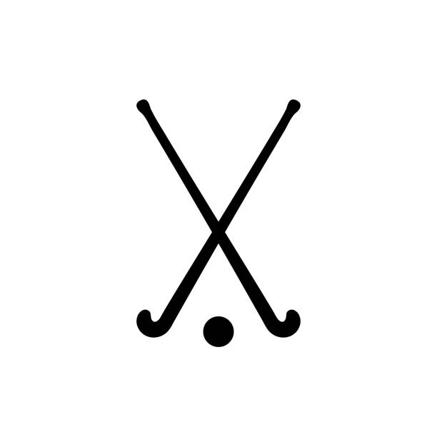 ilustraciones, imágenes clip art, dibujos animados e iconos de stock de palo de hockey de campo - hockey cesped