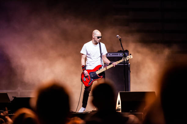 istock Adult Rock Guitarist Performing on Stage 1091329764
