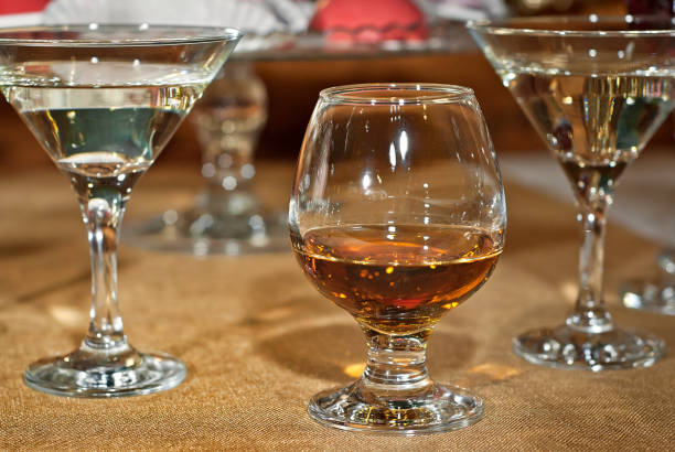 istock Glass glasses with colored drinks on the table. alcoholic drinks at the buffet 1091333098