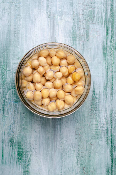 istock Canned chickpeas in a glass jar 1091333144
