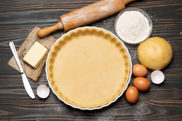 istock shortbread dough for baking quiche tart and ingredients in baking form 1091336418