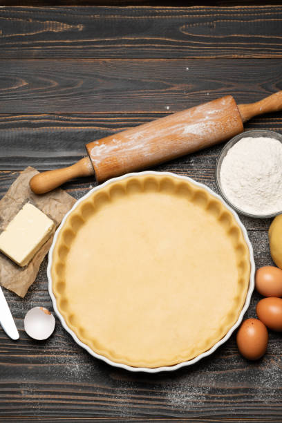 istock shortbread dough for baking quiche tart and ingredients in baking form 1091336482