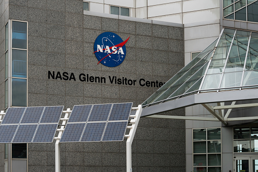 The NASA Glenn Visitor Center, part of the Great Lakes Science Center located in downtown Cleveland, Ohio.