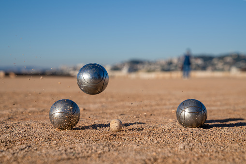 Petanque, French balls game - Perfect template with space to insert text