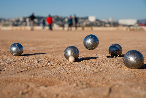 Petanque, French balls game - Perfect template with space to insert text