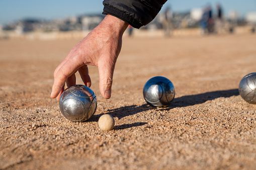 Petanque, French balls game - Perfect template with space to insert text