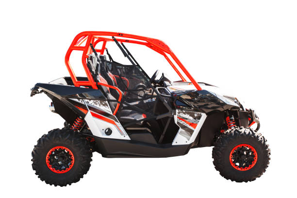 quad atv lub buggy samochód odizolowany na białym tle ze ścieżką przycinania - off road vehicle quadbike 4x4 adventure zdjęcia i obrazy z banku zdjęć