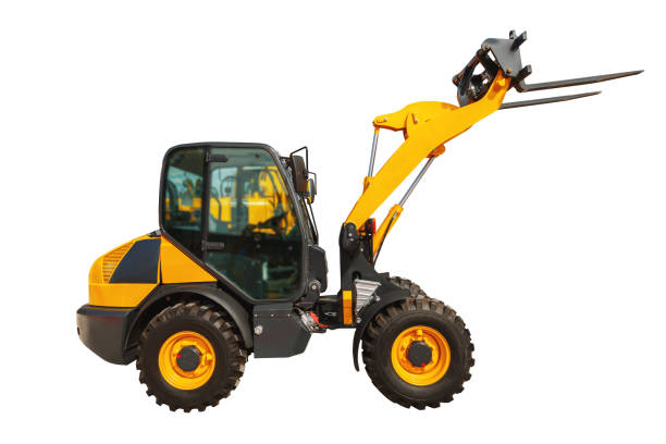istock Loader or forklift construction truck isolated with clipping path on white 1091345918