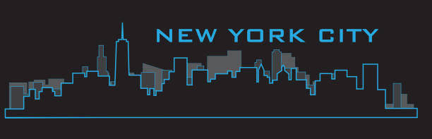 Outline of New York City skyline. Outline of New York City skyline. Vector illustration eps 10. new york skyline drawing stock illustrations