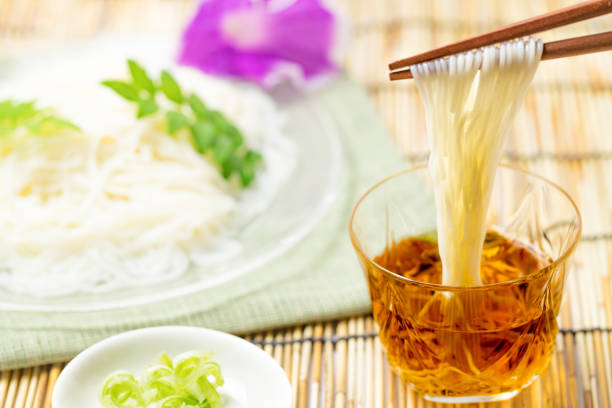 Japanese Somen noodles Japanese Somen noodles morning glory photos stock pictures, royalty-free photos & images