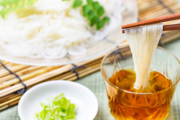 Japanese Somen noodles Japanese Somen noodles zanthoxylum stock pictures, royalty-free photos & images