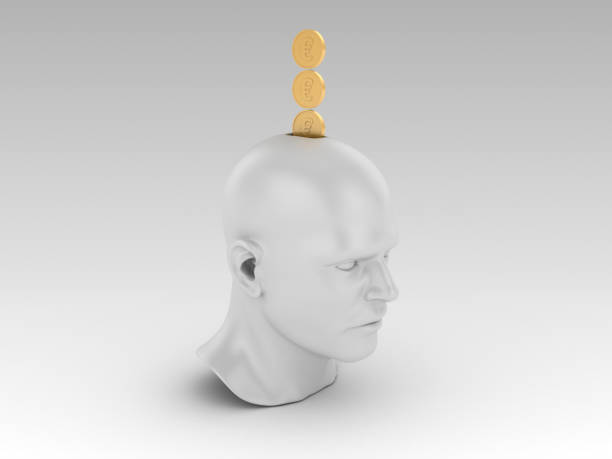 Medical acupuncture model of human with brain anatomical model.