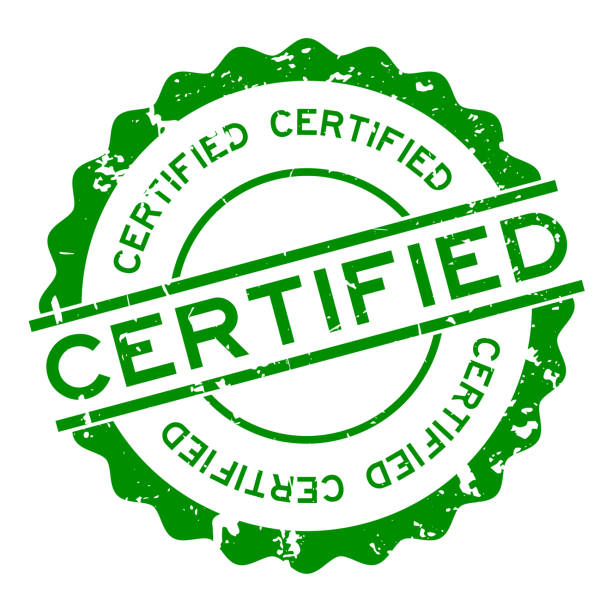 grunge grün zertifizierten wort gummidichtung stempel auf weißem hintergrund - seal a deal stock-grafiken, -clipart, -cartoons und -symbole