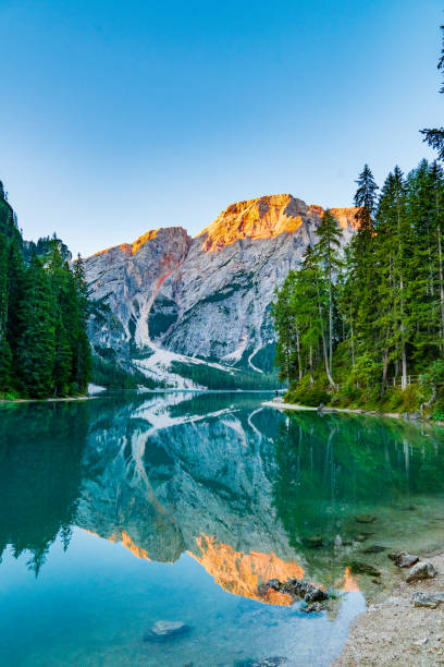istock Sunrise on The Pragser Wildsee (Lake Prags, Lake Braies, Lago di Braies) 1091380962