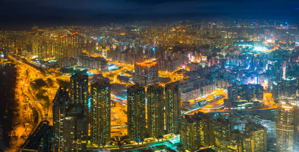 istock Hong Kong skyline view from Sky 100 observation deck, Panorama 1091383244