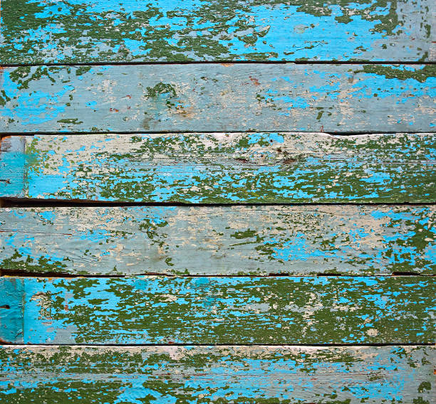 istock Rustic turquoise wooden background with horizontal planks 1091395614