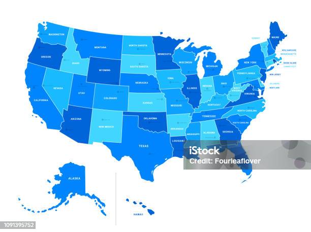 지역 미국의 상세한 지도입니다 아메리카 합중국 미국에 대한 스톡 벡터 아트 및 기타 이미지 - 미국, 지도, 동쪽