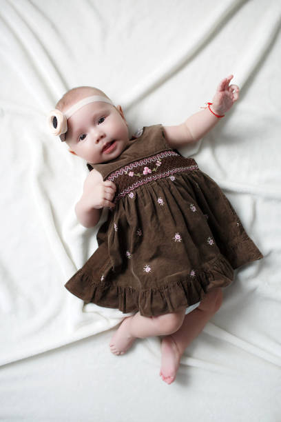 A 3 years old Child girl on studio white background