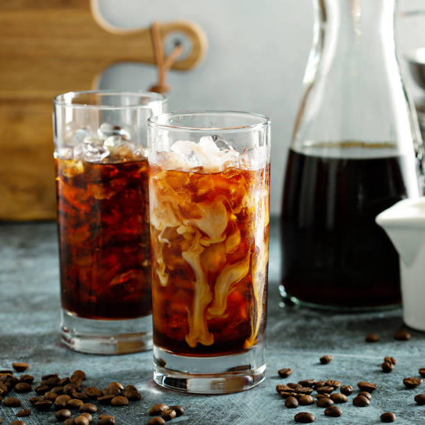 istock Cold brew iced coffee in tall glasses 1091401370