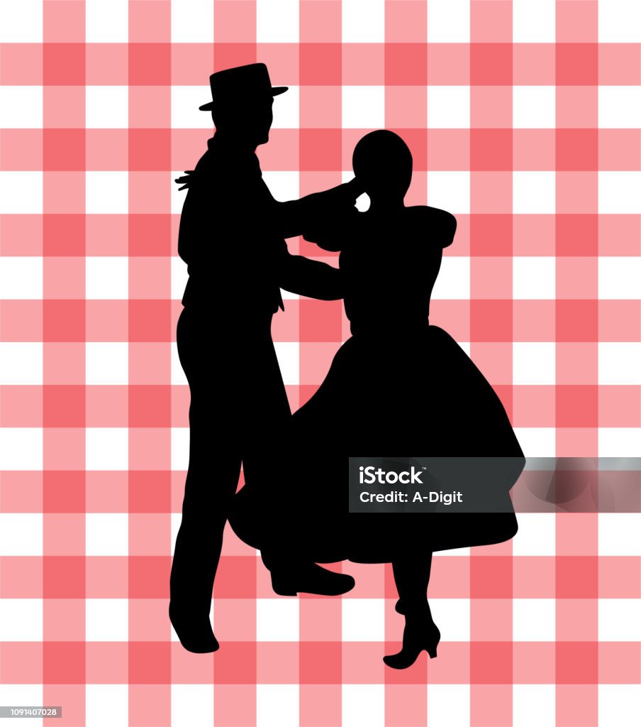 Square Dancing Vector Square Dance Town Fair Stock Illustration - Download Image Now - Cut ...
