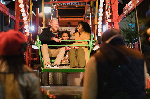 Family Having Fun on a Ferris Wheel