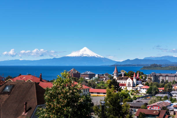 Port Varas Puerto Varas, Chile dormant volcano stock pictures, royalty-free photos & images