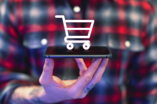 All in your hand - shopping cart with smart phone