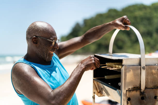 Man Selling curd cheese on the beach