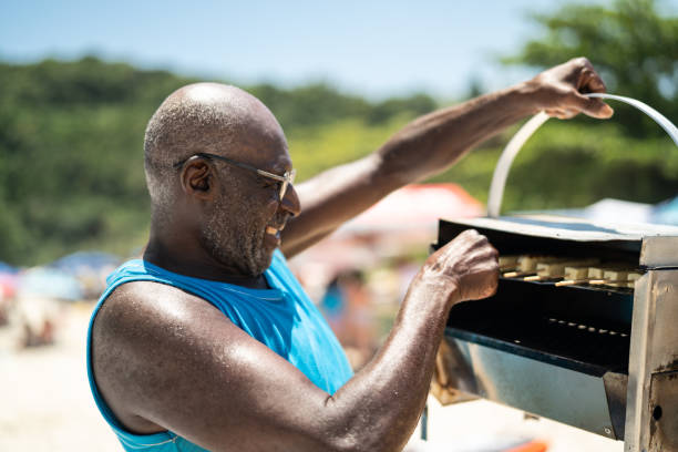istock Man Selling curd cheese on the beach 1091413392