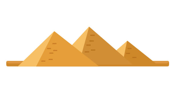 культура египта. архитектурное здание, древнеегипетская пирамида хеопса. - tourist egypt pyramid pyramid shape stock illustrations