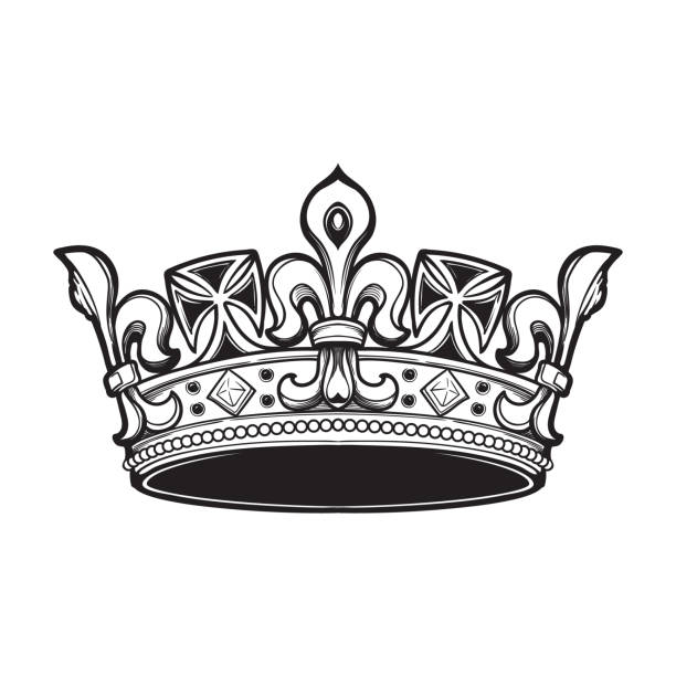 filigranowa wysoka szczegółowa korona książęca. element symbolu projektu, emblematu i tatuażu. ilustracja wektorowa wyizolowana na białym tle kolorowanka dla dzieci i dorosłych - duke stock illustrations