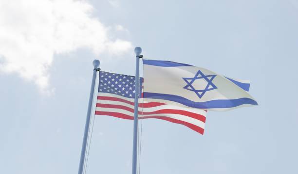 istock USA and Israel, two flags waving against blue sky 1091439022